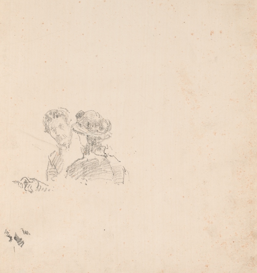 Sketch: Self-Portrait with Miss R. Birnie Philip