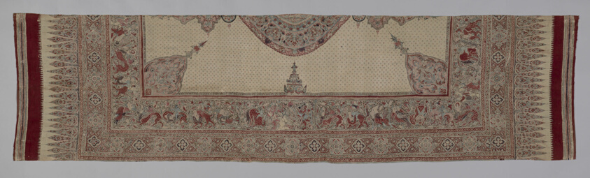 Painted cotton with medallion and figures