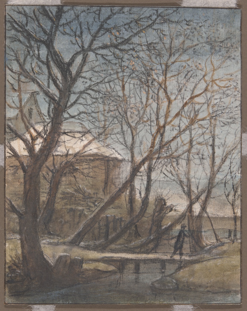 Winter Landscape with a Man Crossing