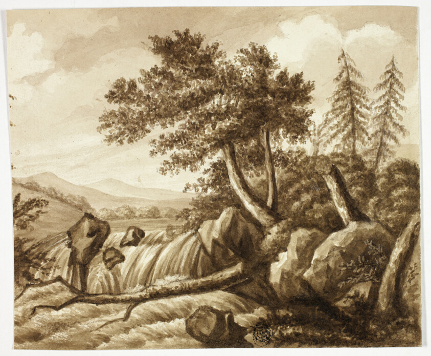 Waterfall in Rocky Landscape