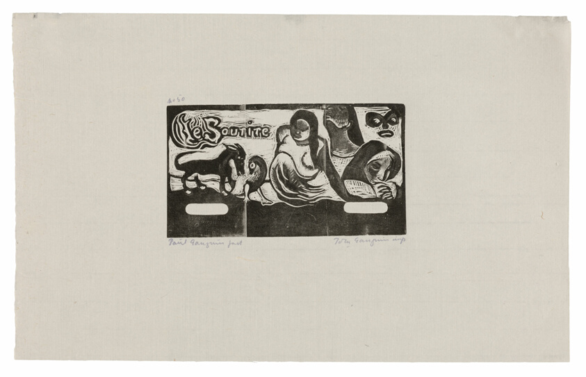 Three People, a Mask, a Fox and a Bird, headpiece forLe sourire