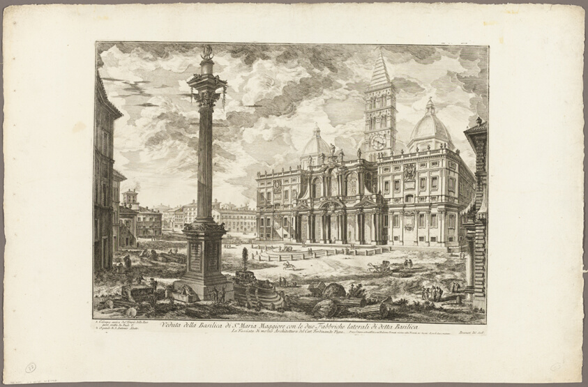 View of the Basilica of S. Maria Maggiore with its two flanking wings, from Views of Rome