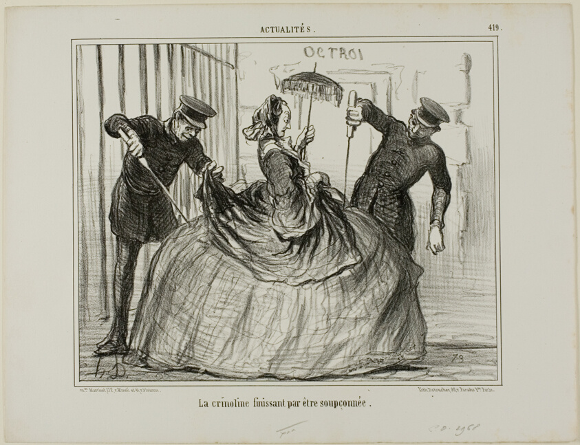 Crinolines are suddenly getting to be suspicious, plate 419 from Actualités