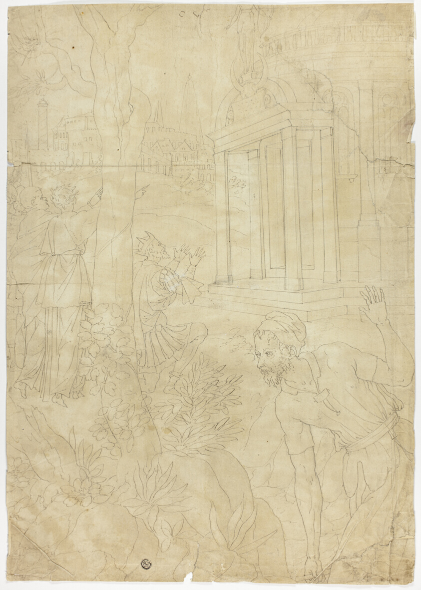 Agamemnon Kneeling in Front of the Temple of Diana