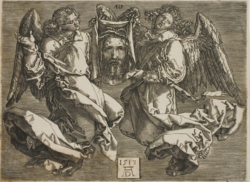 Sudarium Displayed by Two Angels