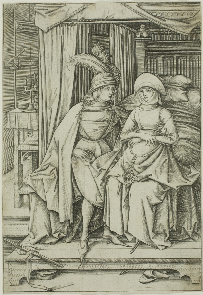 A Man and Woman Seated on a Bed