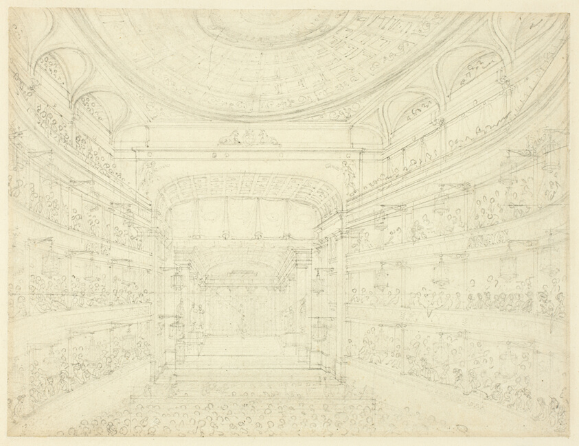 Study for New Covent Garden Theater, from Microcosm of London
