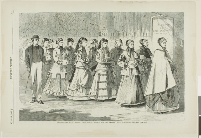 The Morning Walk—Young Ladies' School Promenading the Avenue