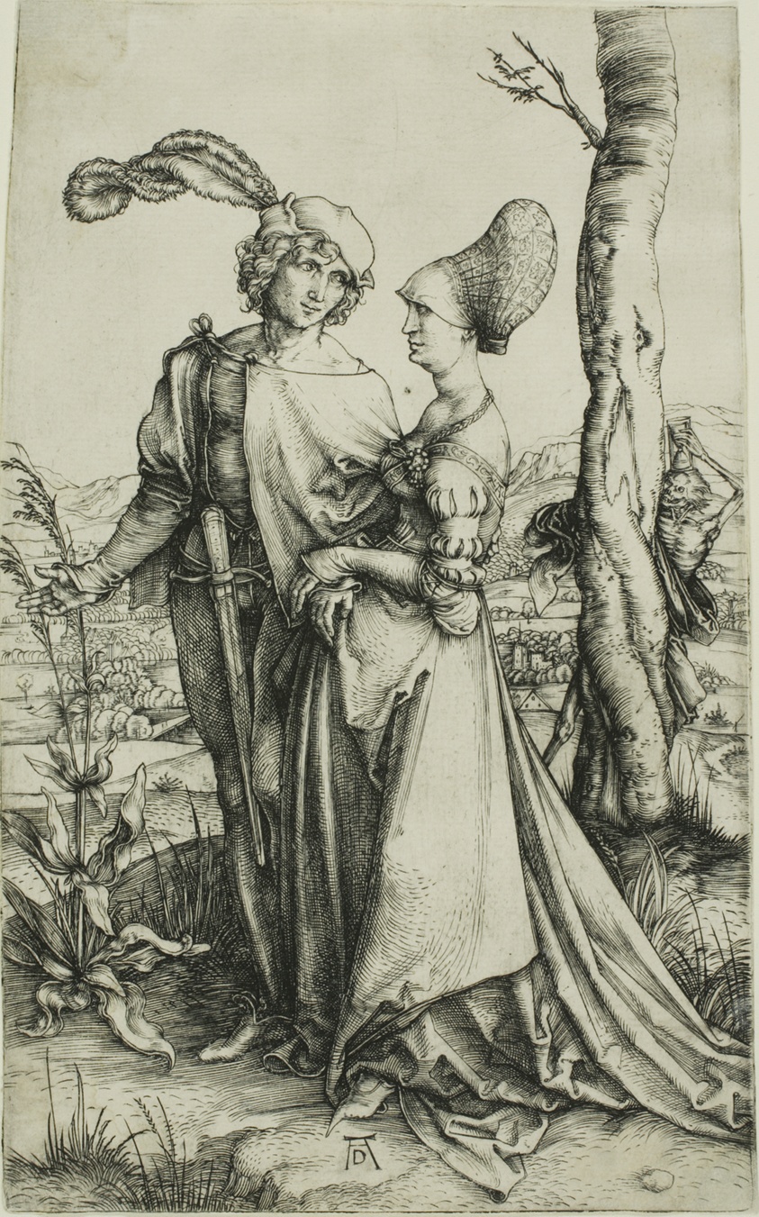 Young Couple Threatened by Death (The Promenade)