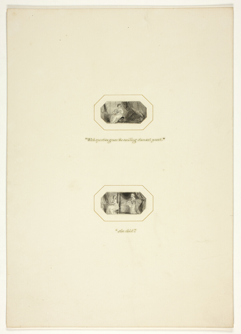 Study for a plate from The Triumphs of Temper, in the 1796 Royal Engagements Pocket Book