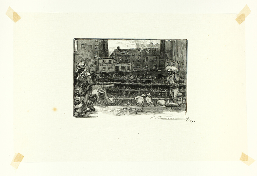 Plaster Unloaders, plate three from Le Long de la Seine et des Boulevards