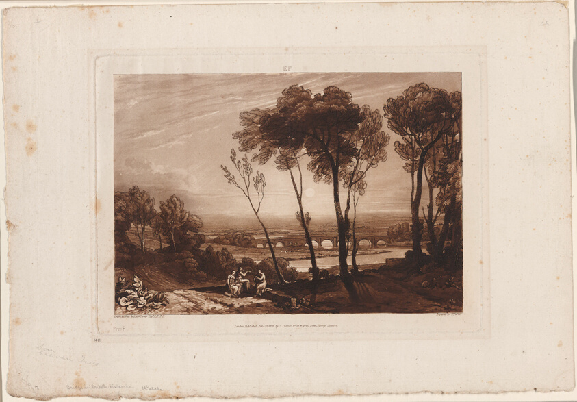 The Bridge in Middle Distance, plate 13 from Liber Studiorum