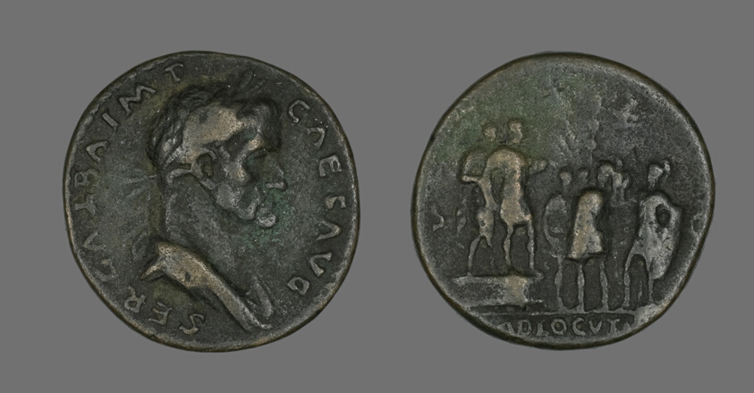 Sestertius (Coin) Portraying Emperor Galba