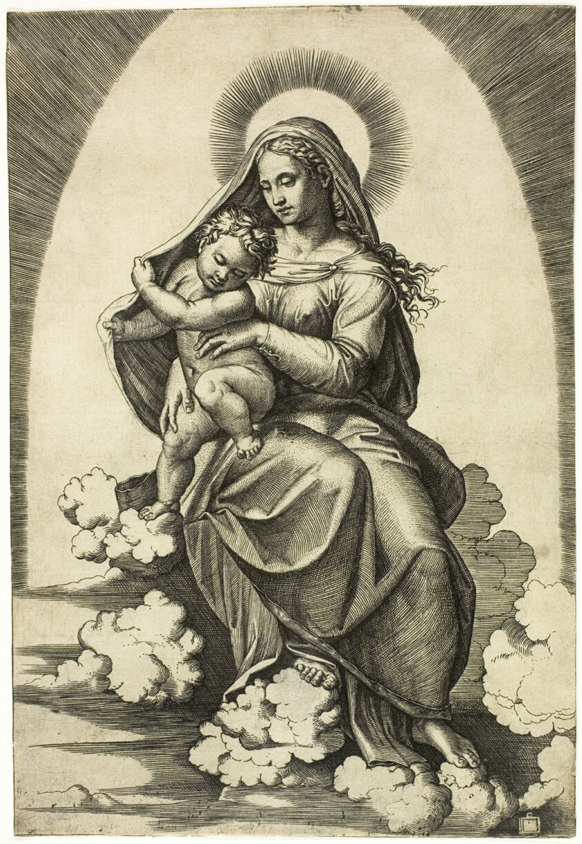 Virgin and Child Seated on Clouds