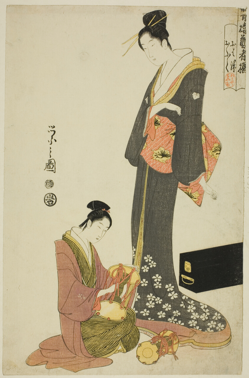 Ohana and Ofuku, from the series "A Selection of Entertainers from the Pleasure Quarters (Seiro geisha sen)"