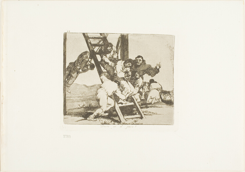 It's a hard step!, plate 14 from The Disasters of War