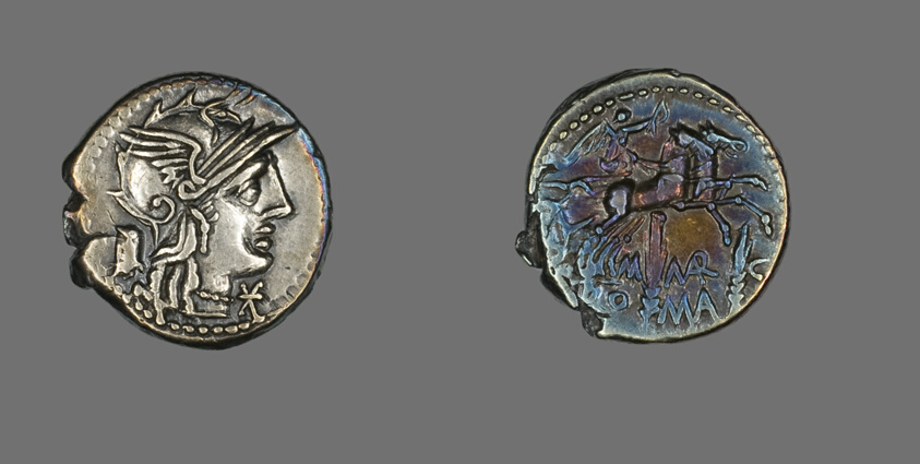 Denarius (Coin) Depicting the Goddess Roma