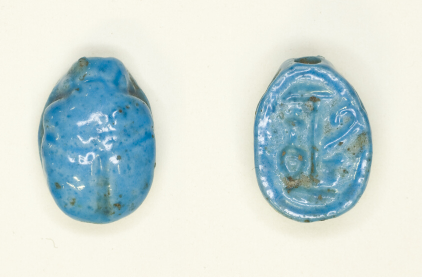 Scarab: Hieroglyphs (Red Crown, nfr- and nb-Signs: Trigramme of Amun)