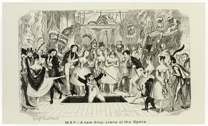 May - A New Drop Scene at the Opera from George Cruikshank's Steel Etchings to The Comic Almanacks: 1835-1853