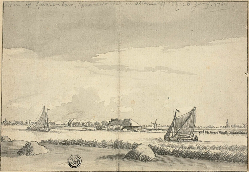 Sailboats on Canal near Spaarendam