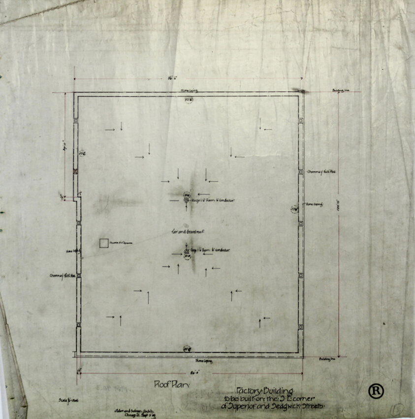 Brunswick Balke Collender Company Factory Building, Chicago, Illinois, Roof Plan