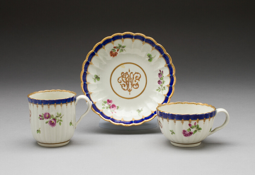 Teacup, Coffee Cup, and Saucer