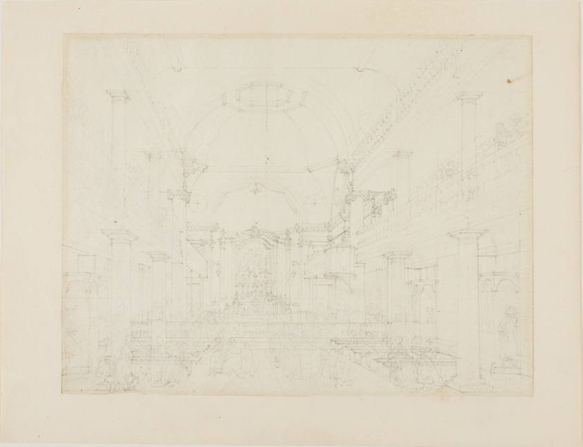 Study for The Roman Catholic Chapel, Lincoln's Inn Fields, from Microcosm of London