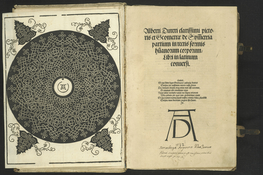 Sammelband containing De Symmetria Partium (1532), De Varietate Figurarum (1534), Etliche underricht zu befestigung der Stett Schloss und Flecke (1527), and  Underweysung der Messung (1538)