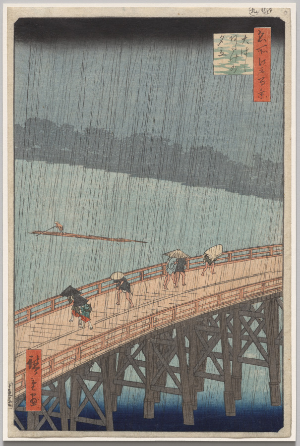 Utagawa Hiroshige · Sudden Shower over Shin-Ōhashi Bridge and Atake · 1857 · Cleveland Museum of Art