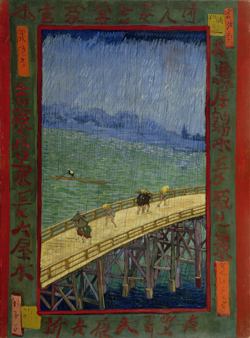 Vincent van Gogh · Bridge in the Rain (after Hiroshige) · 1887 · Van Gogh Museum, Amsterdam, via Wikimedia Commons